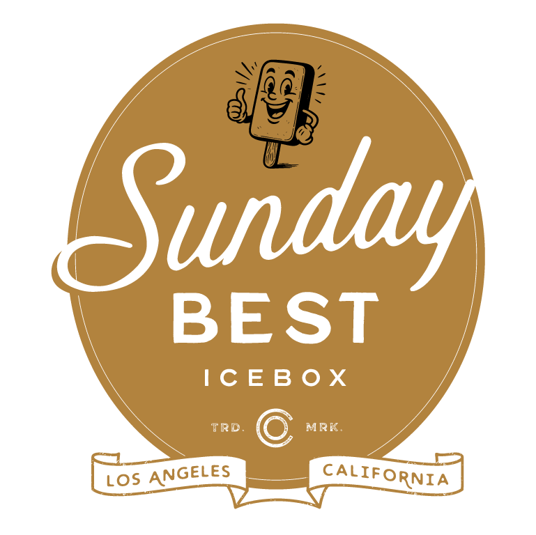 Sunday Best Icebox Logo Sunday Best Icebox Logo with smiling ice pop cartoon