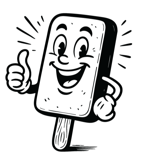 Sunday Best Icebox Logo Sunday Best Icebox Logo with smiling ice pop cartoon